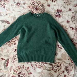 100% wool green sweater